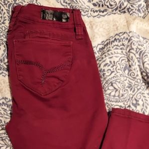 Wine skinny jeans sz 5 YMI